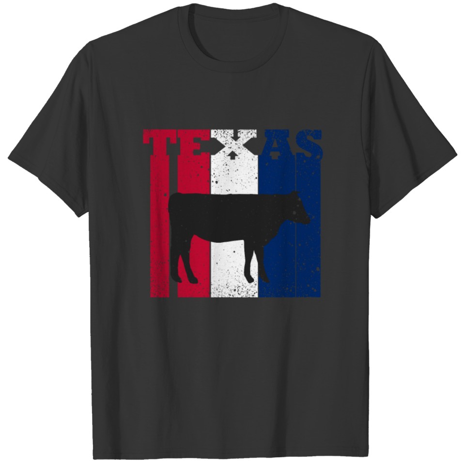 Texas Cattle Cow Distressed T-shirt