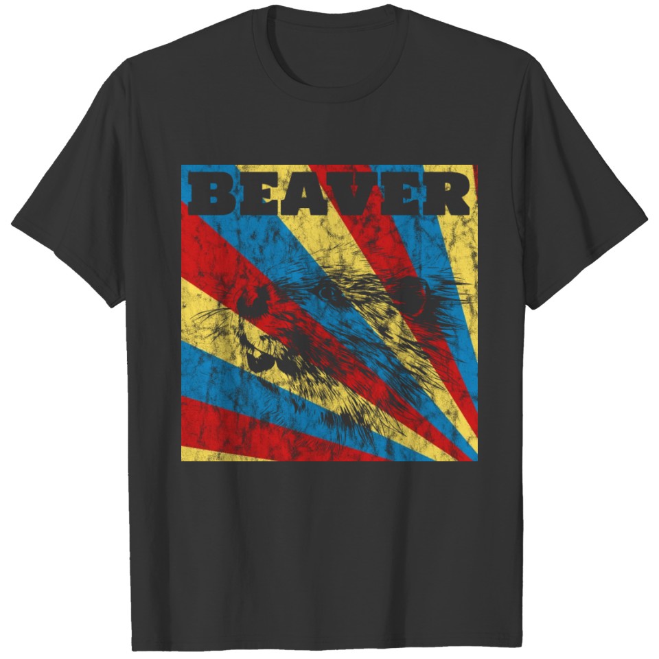 Retro Beaver Used Look T-shirt