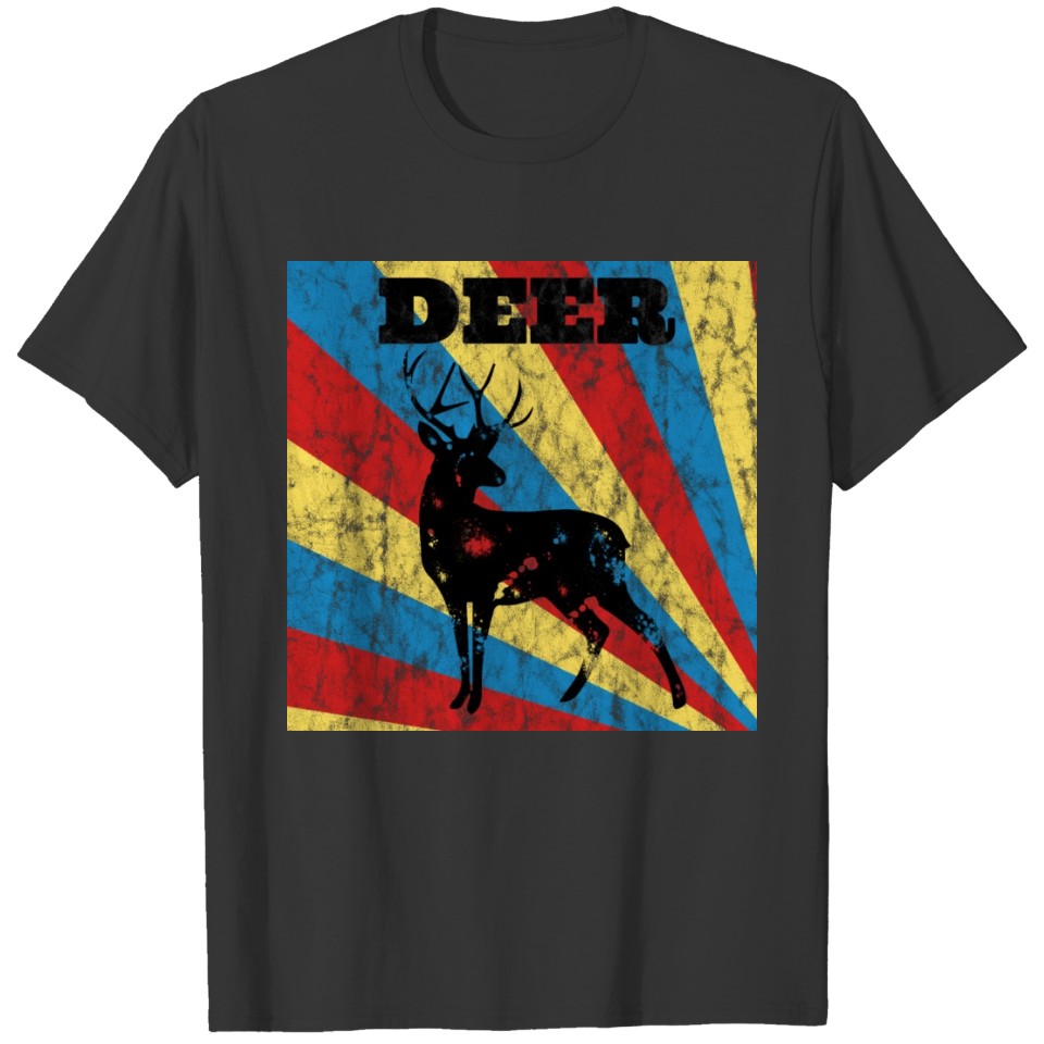 Retro Deer Used Look T-shirt