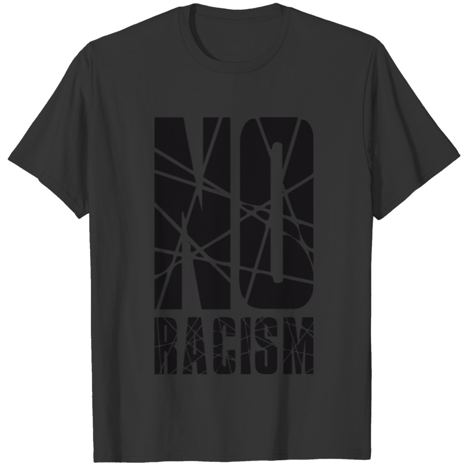 no no racism logo text against charity hatred love T-shirt