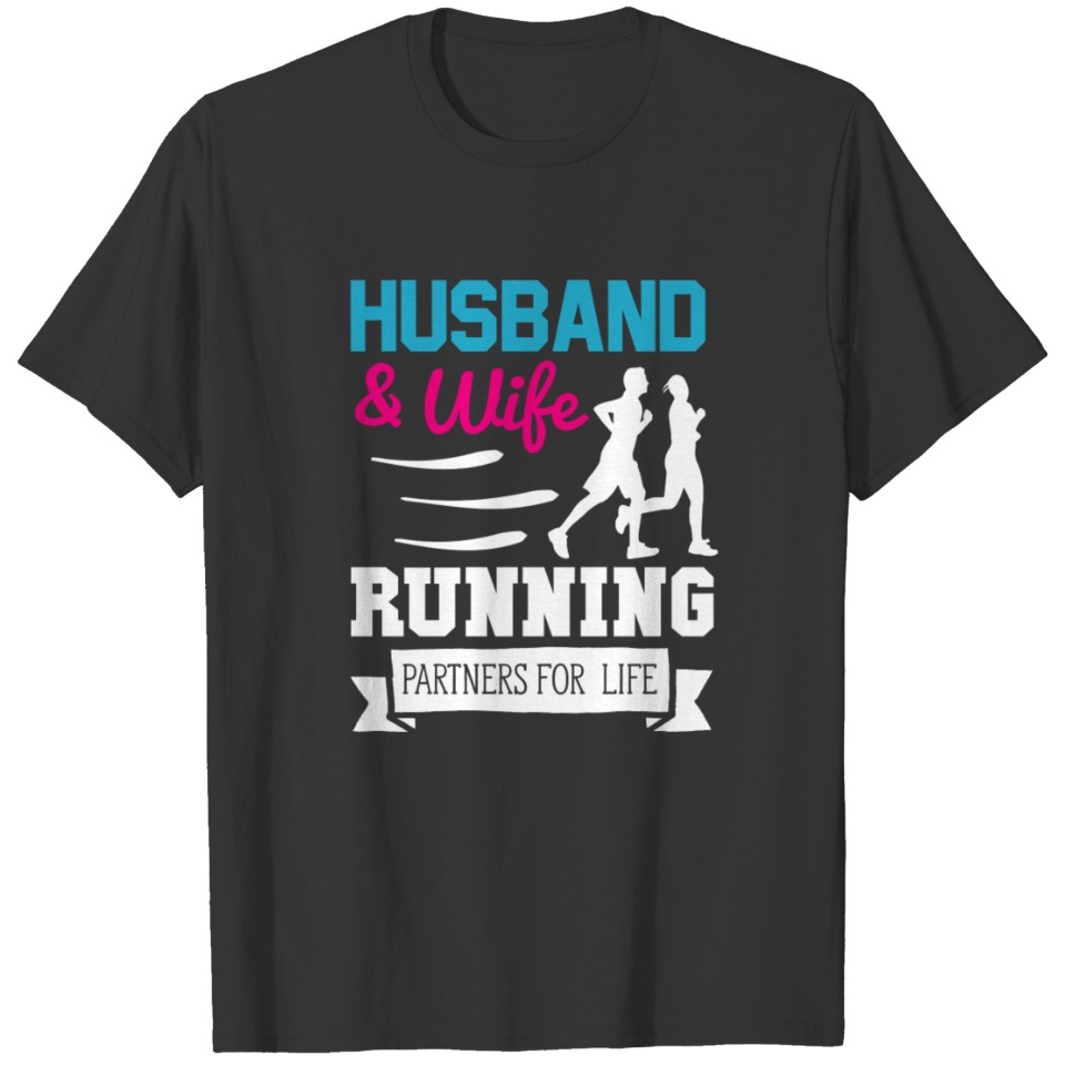Husband and wife running jogging fitness T-shirt