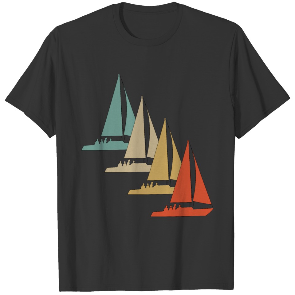 Retro Vintage Style Sailing Sailboat Water Sports T Shirts