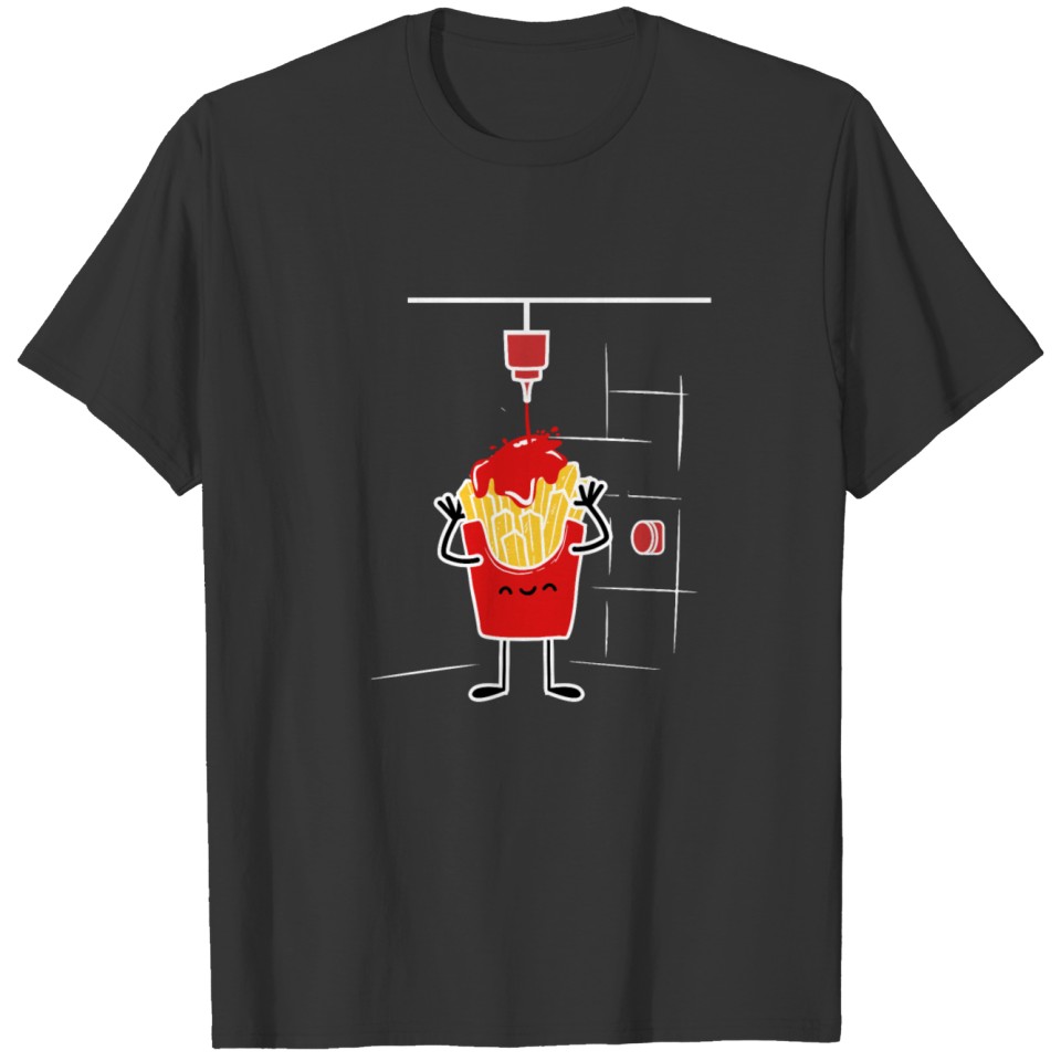 French fries ketchup mayonnaise gift idea T-shirt