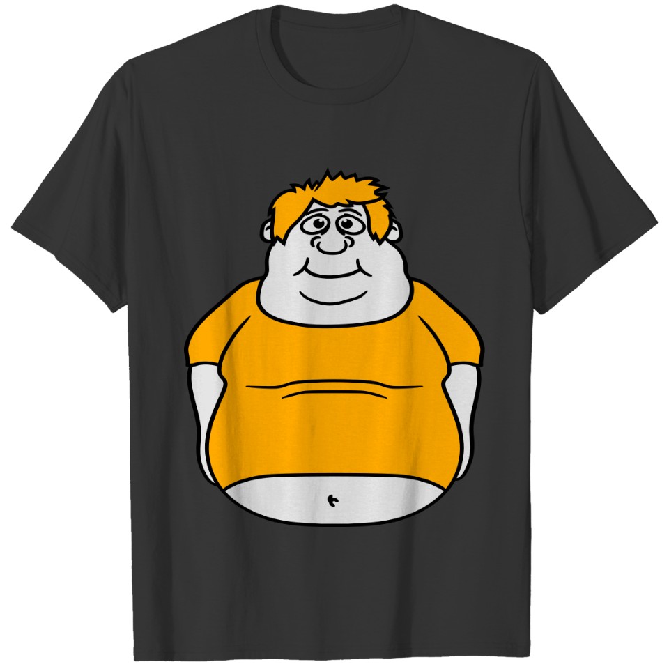 circle fat man clip art comic cartoon funny fat tr T Shirts