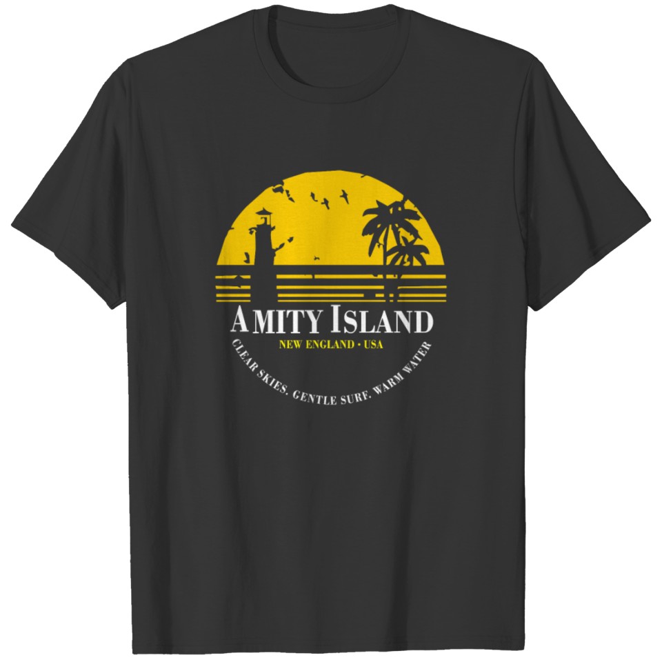 Amity Island Jaws Inspired Movie Shark Printed T Shirts