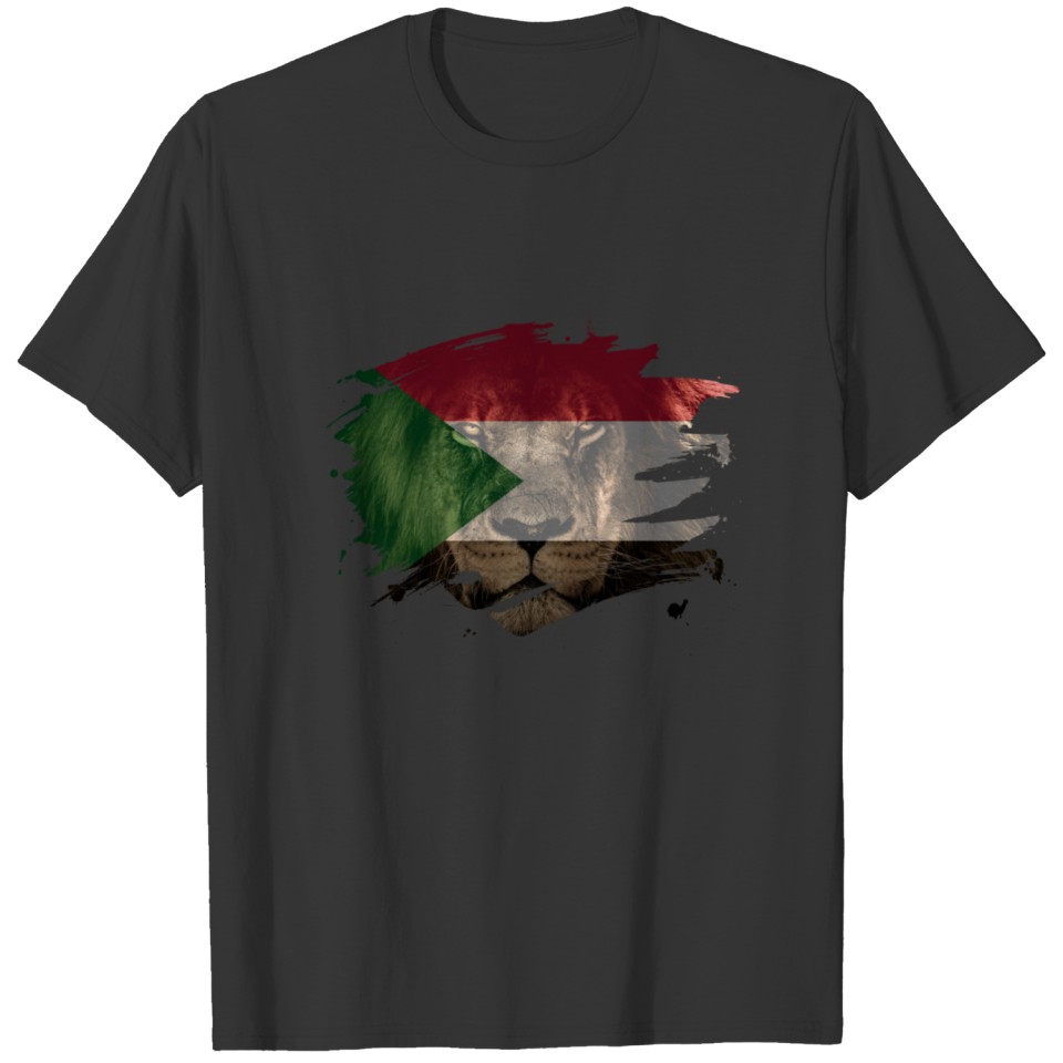 Sudan Flag & African Lion Picture T Shirts