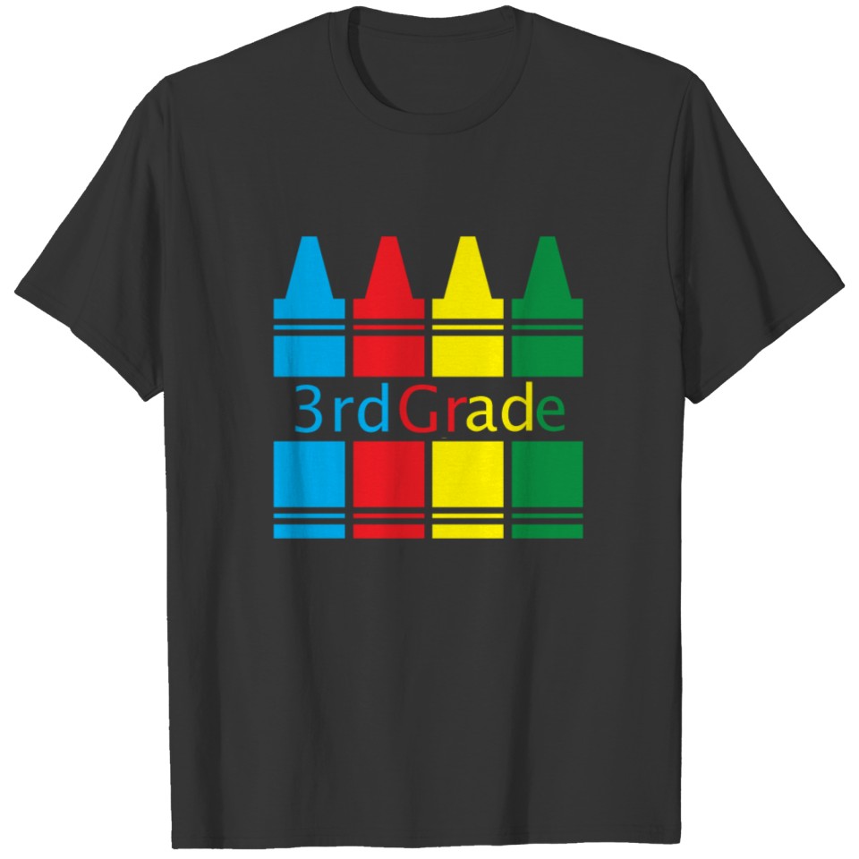 3rd Grade Back to School Crayons Colorful T-shirt