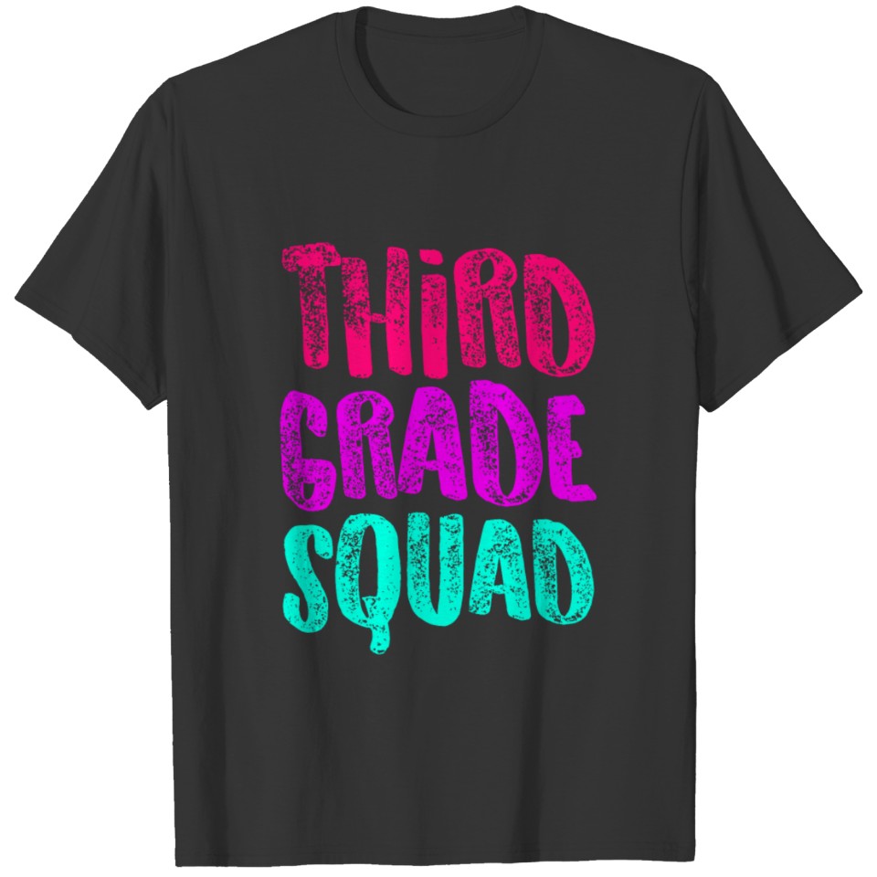 Third Grade Squad Distress Pink Funny Third Grade 3rd Teacher Appreciation Gift T Shirts