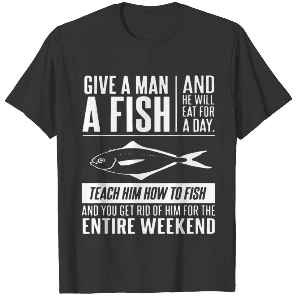 Give Man A Fish Fisherman Mens Funny Christmas Gif T-shirt