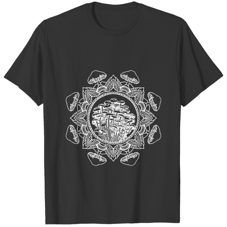 Men s Mushroom Mandala Psychedelic Tattoo Style T Shirts