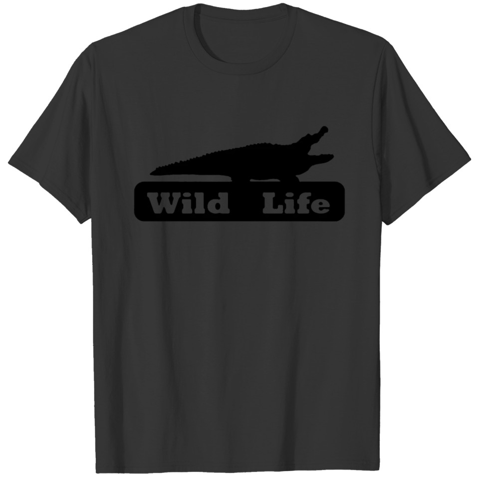 Black Wild life Crocodile T-shirt