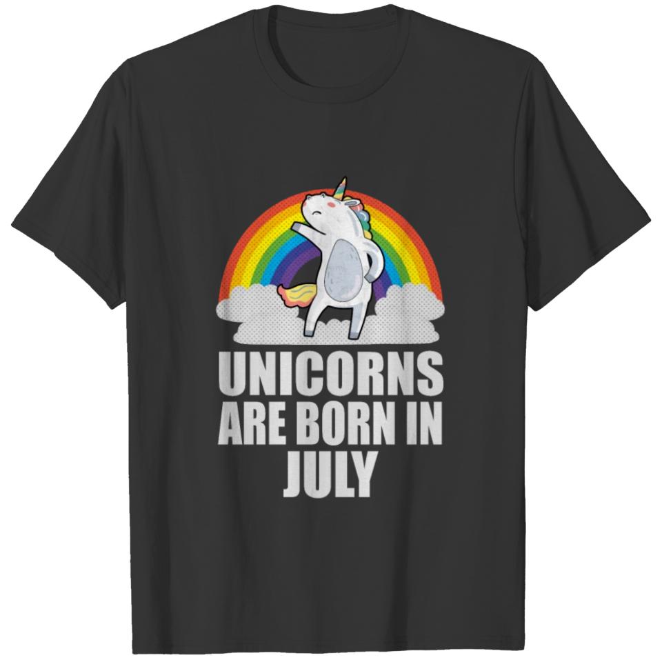Unicorns Are Born In July Birthday Gift Shirt T-shirt