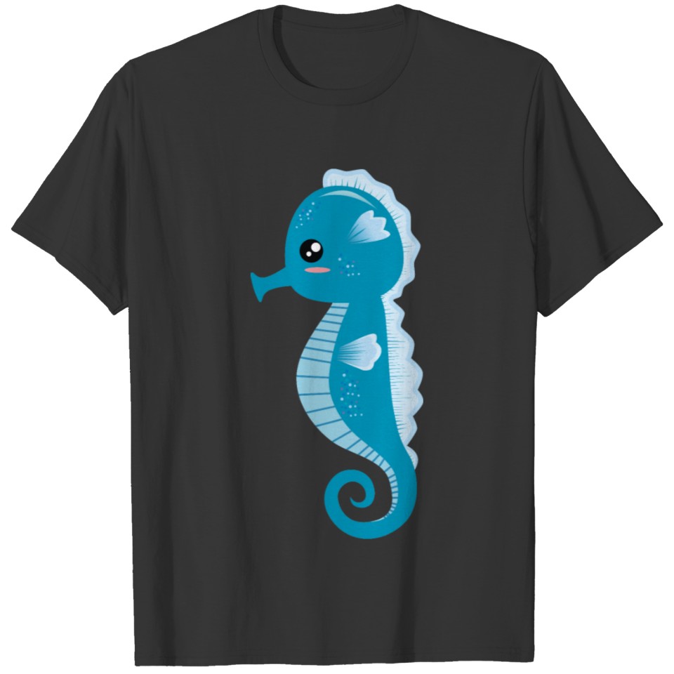 Tiny Blue Sea Horse T Shirts