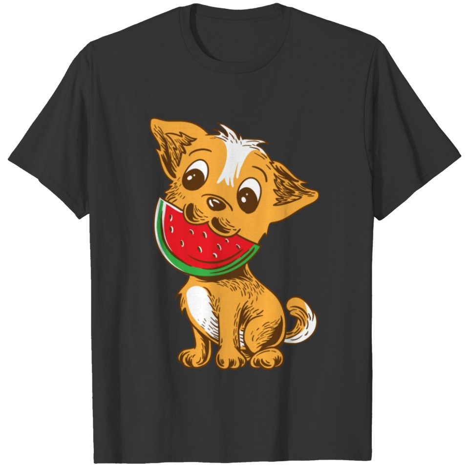 Watermelon Dog Delicious Fruit Puppies Summer T-shirt
