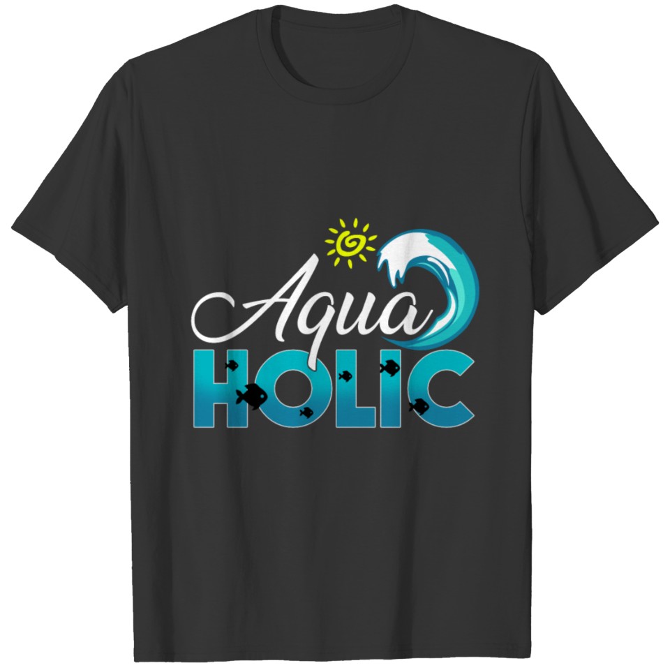 Aquaholic surf fan gift beach T-shirt