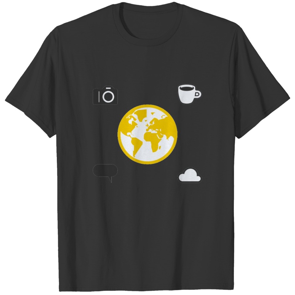Yellow world print T-shirt