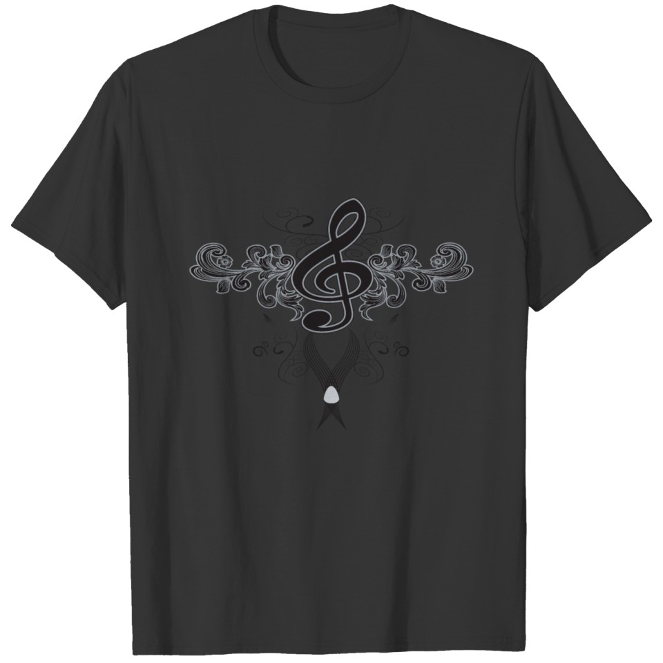 Music, clef with floral elements T Shirts