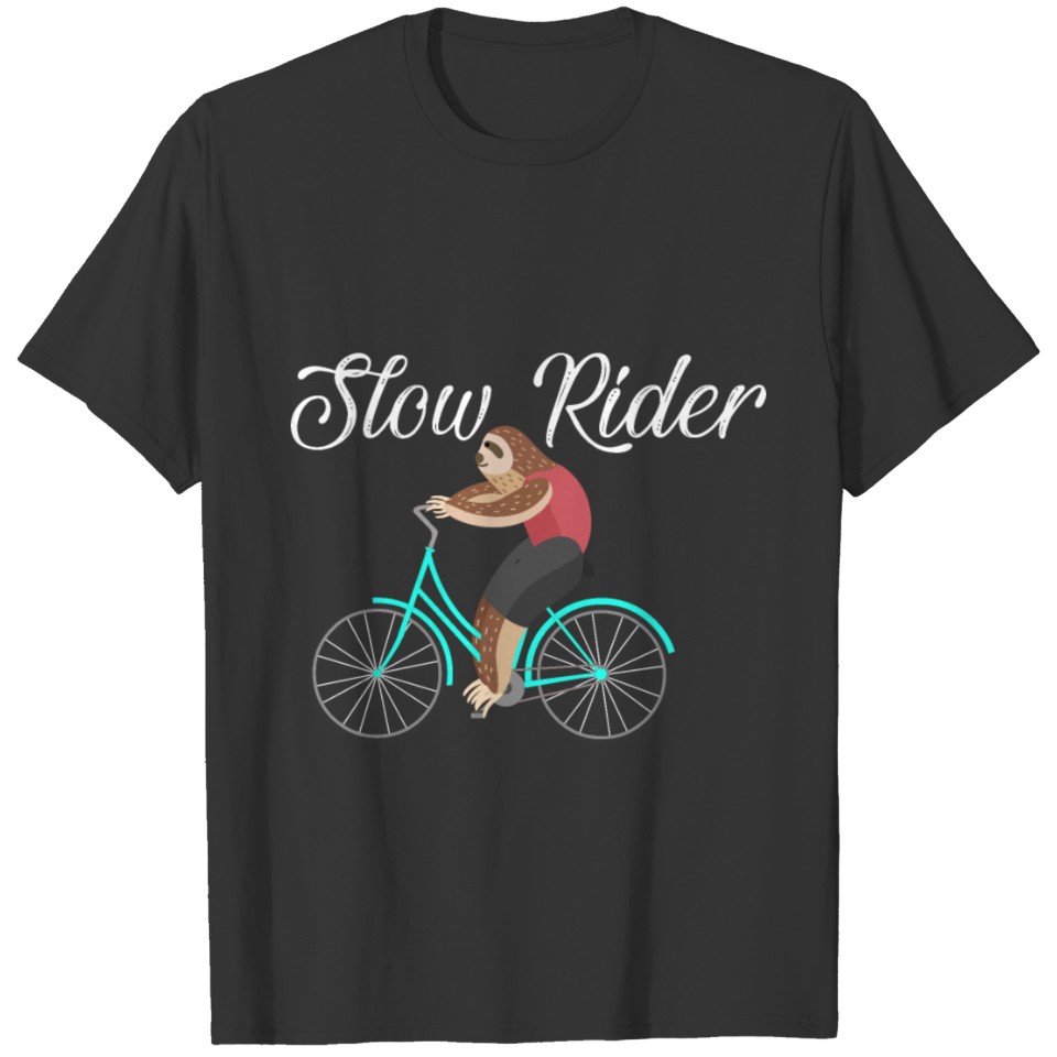 slow rider sloth on retro vintage bicycle frauen T-shirt