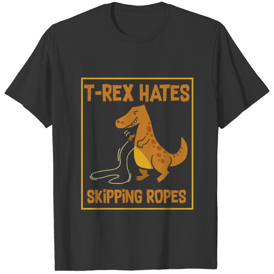 T_Rex sport gift skipping ropes workout jumping T-shirt