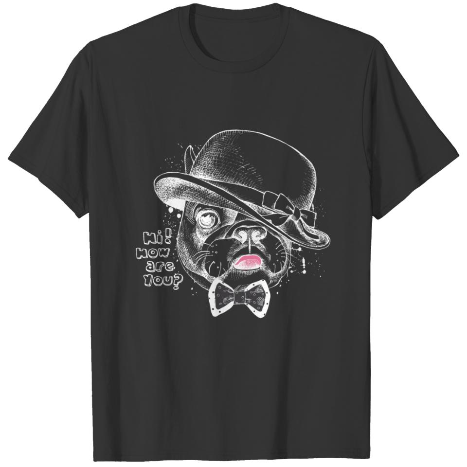classy stylish dog gangster T-shirt