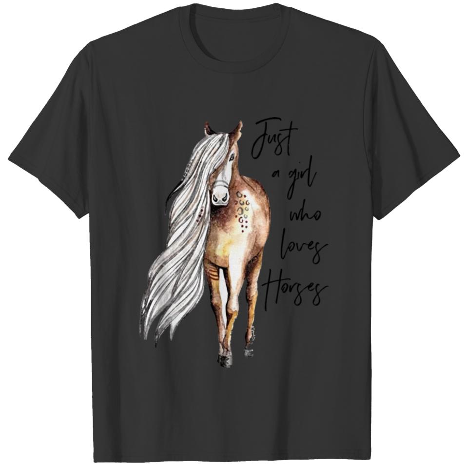 just a girl who loves horses horse T-shirt