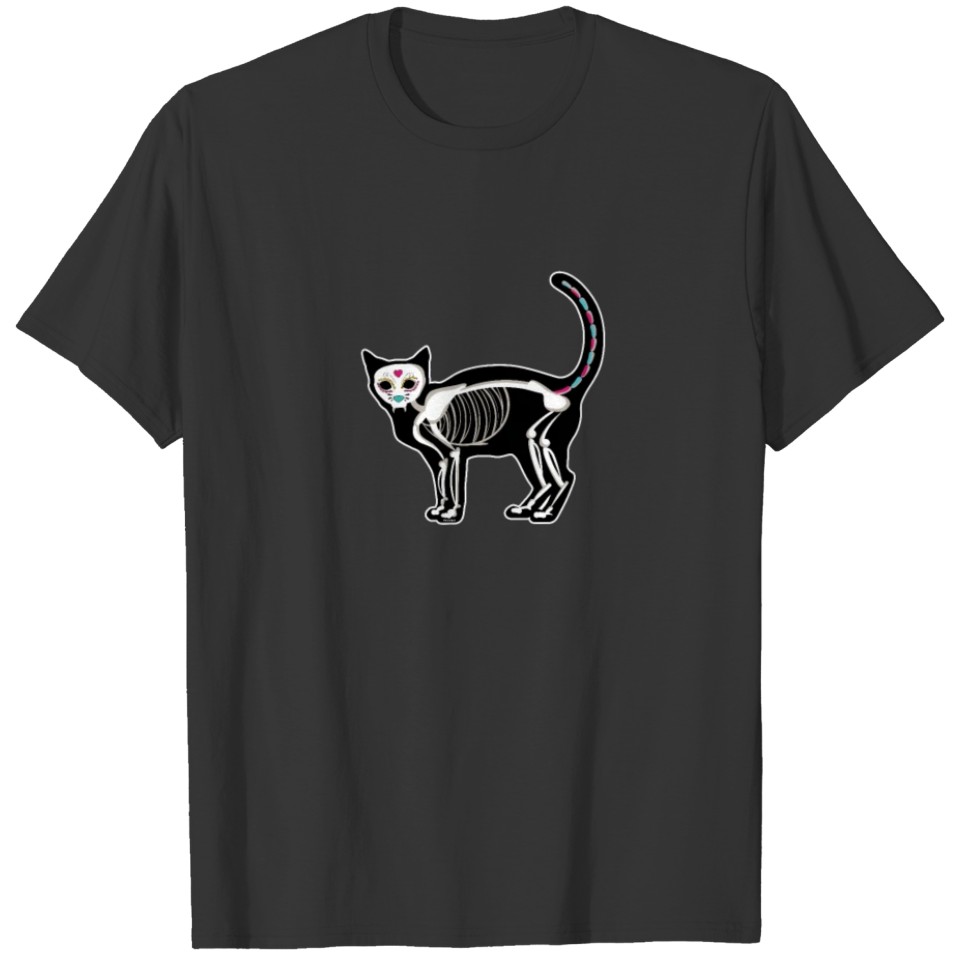 Skeleton Cat Halloween T-shirt
