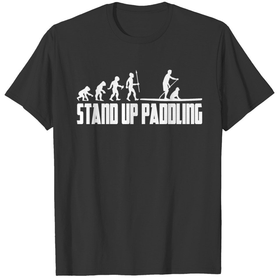 Stand Up Paddling Paddle Evolution Surfing SUP Dog T Shirts