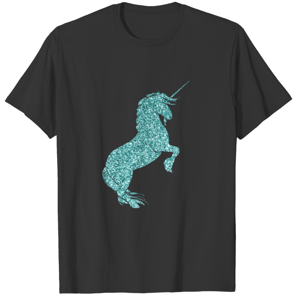 Unicorn Blue glitter T-shirt