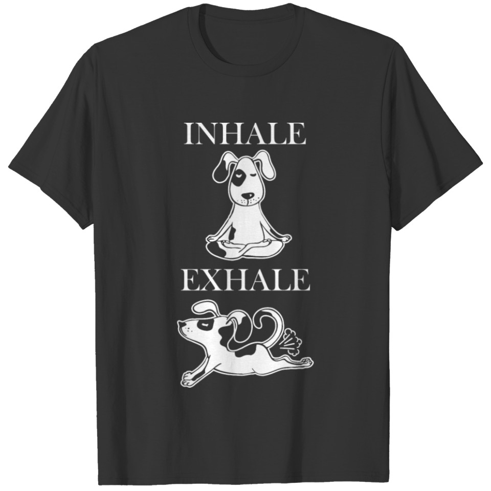 Funny Fart Yoga for Women & Men Breaking Wind Dog Dark T Shirts