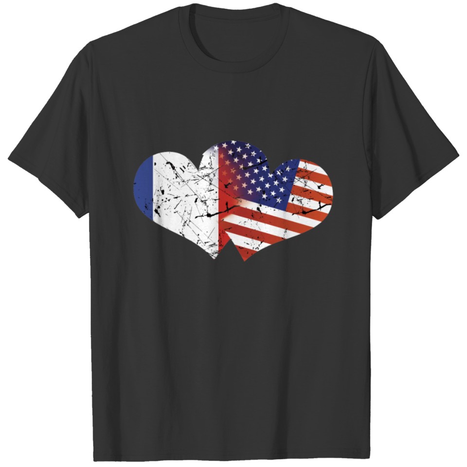 France Flag USA Flag French Independence Day French Flag American Flag T-shirt