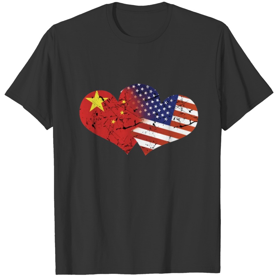China Flag USA Flag Chinese Independence Day Chinese Flag American Flag T-shirt