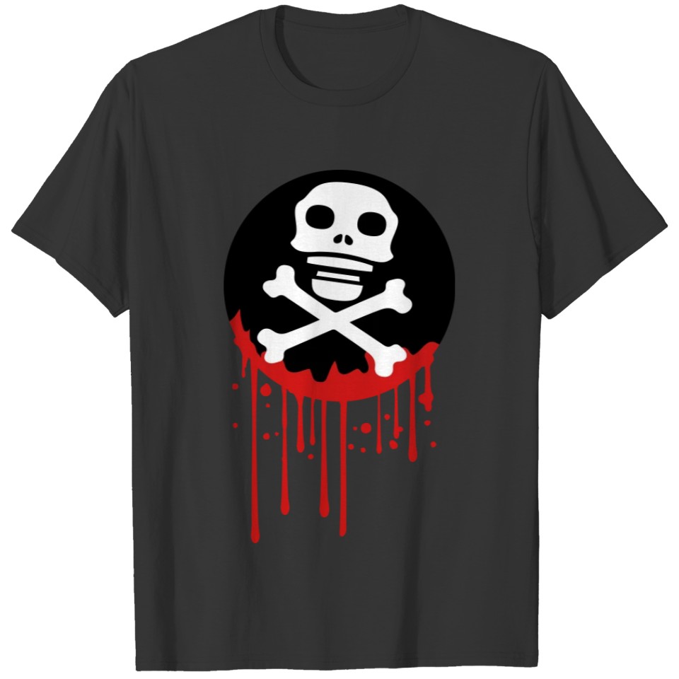 blood graffiti drop circle pirate logo oars steeri T-shirt