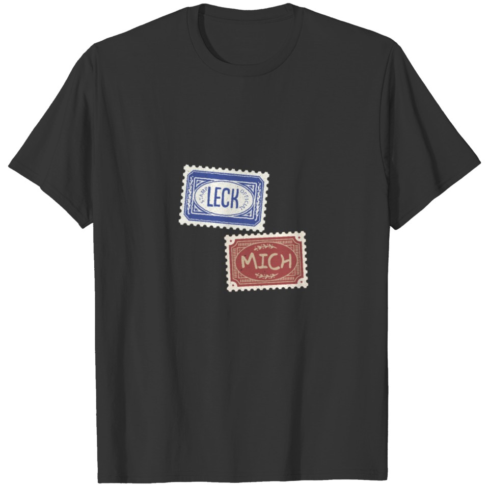 Funny Leck Mich Vintage Stamps T-shirt