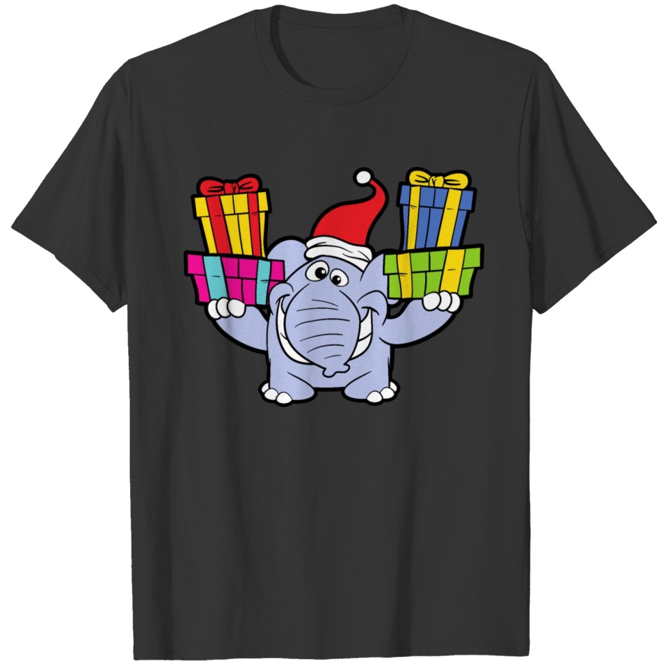 Christmas Xmas Funny Cool Elephant Winter Snow T-shirt