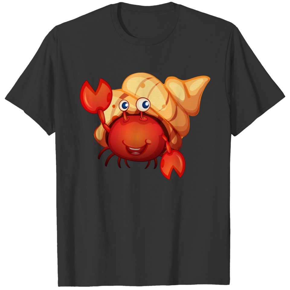 cartoon sea crab in shell T-shirt