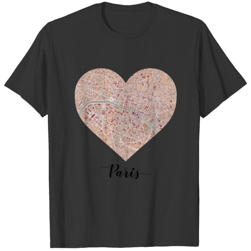 Paris Heart Map T-shirt