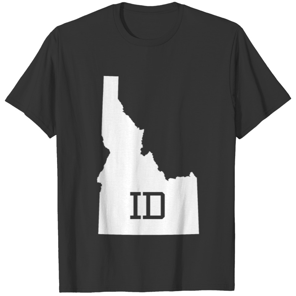 Idaho White State Map ID T-shirt