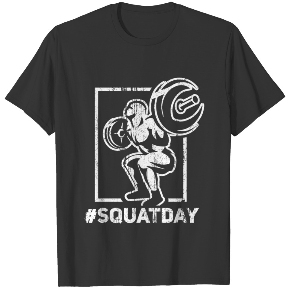 Squatday Powerlifting Squat Bench Deadlift - White T-shirt
