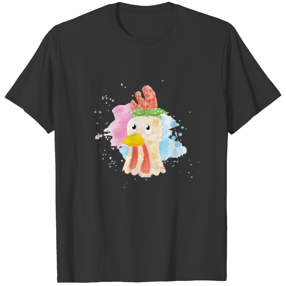 PAINT CHICKEN bandana LOVERS FUNNY GIFT WATERCOLOR T-shirt