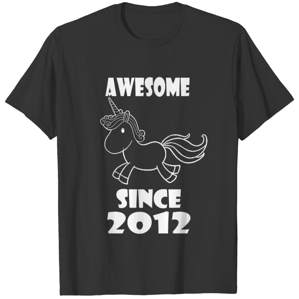 Awesome with unicorn Since 2012, T-shirt