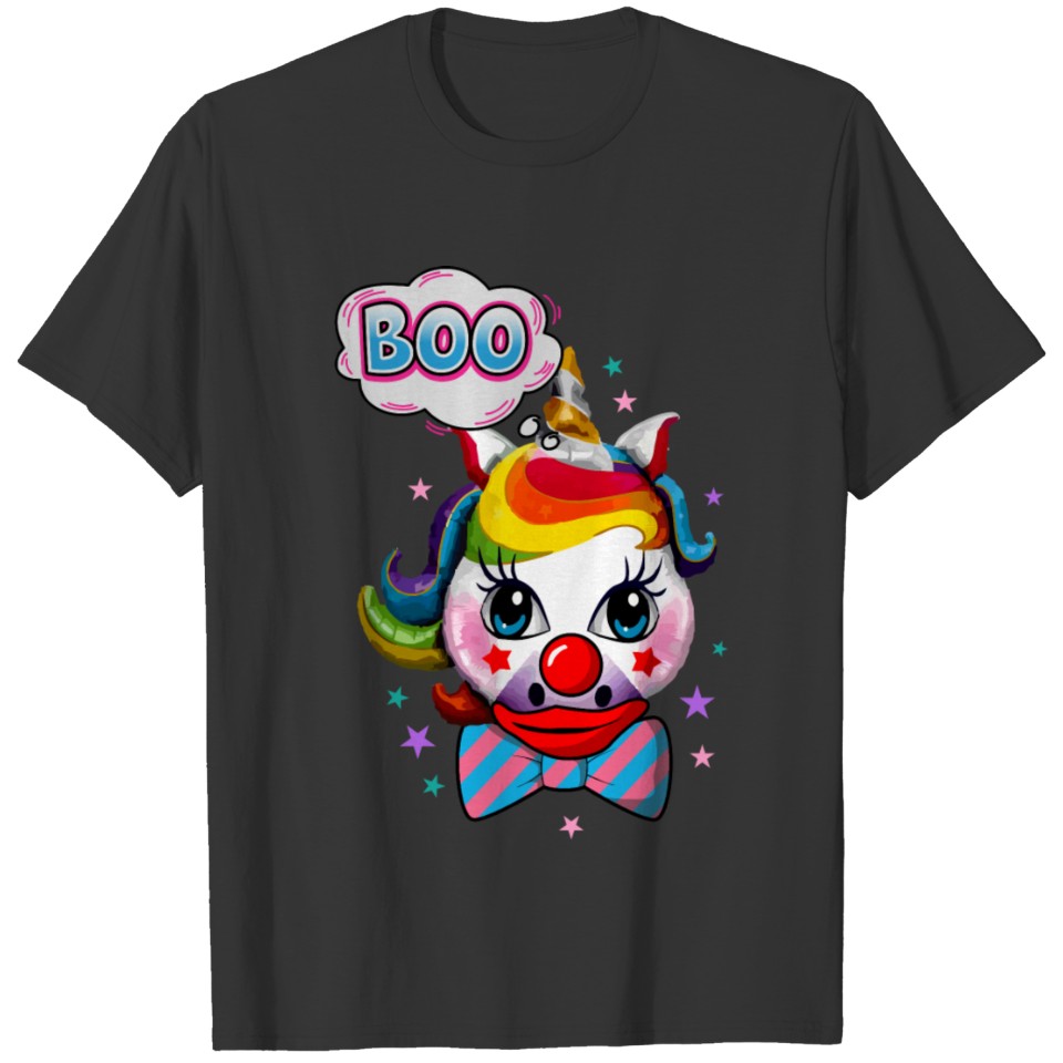 Clown Unicorn Halloween Cute Unicorn Joker Makeup Light T-shirt