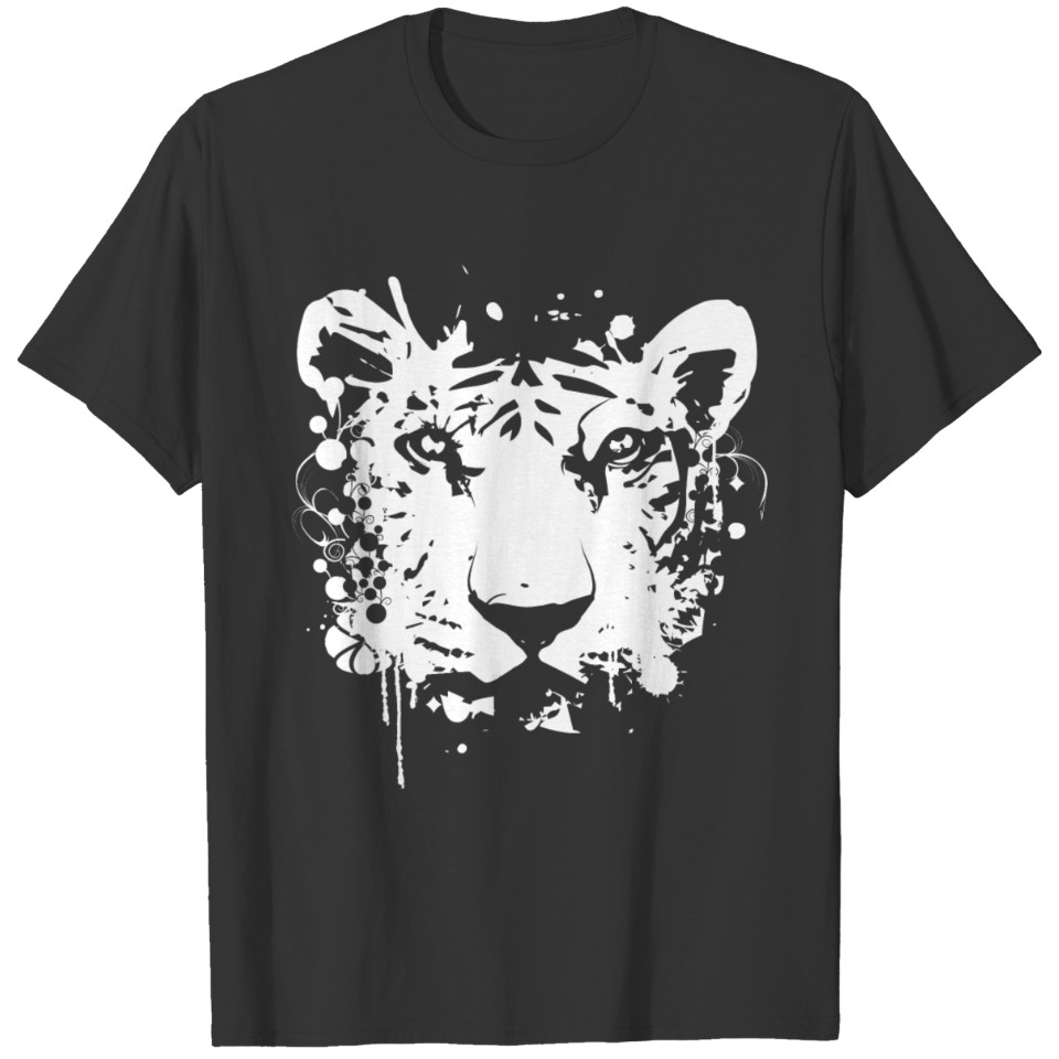 white graffiti tiger head T-shirt