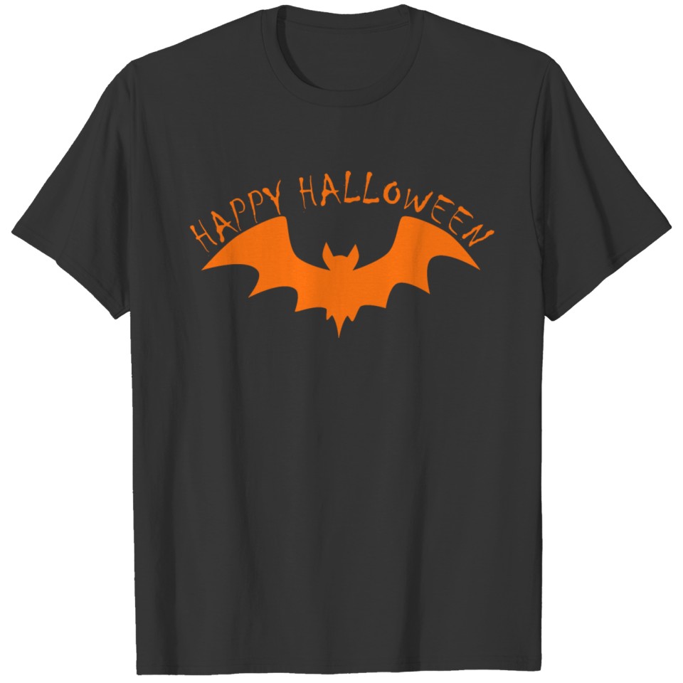 Happy Halloween bat orange T Shirts