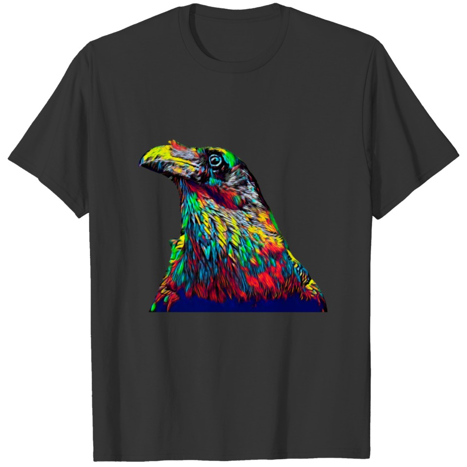 Raven Head Weird Bird Lucky Vintage Design T Shirts