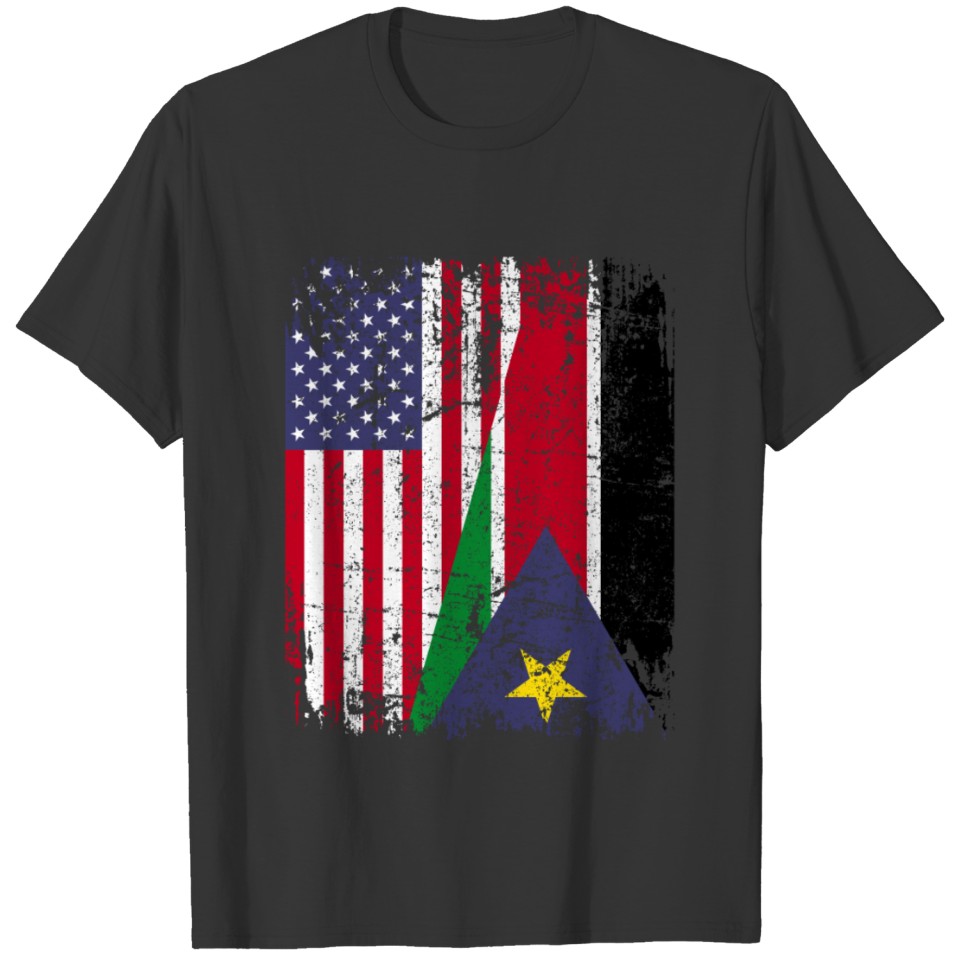 SUDANESE ROOTS | American Flag | SOUTH SUDAN T-shirt