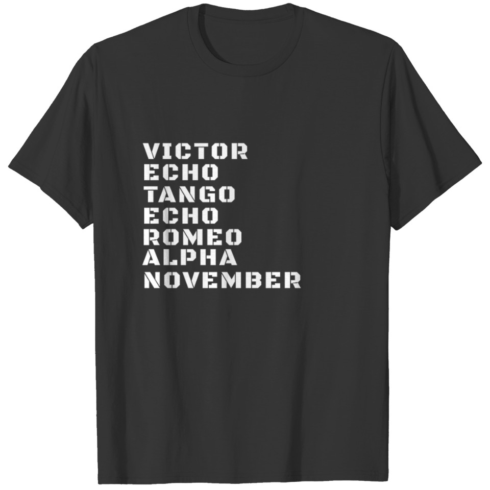 Awesome Military Alphabet Veteran Spelling T-shirt
