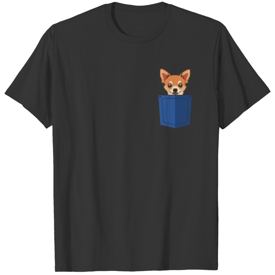 Chihuahua in pocket T Shirts dog pet chiuaua lovers