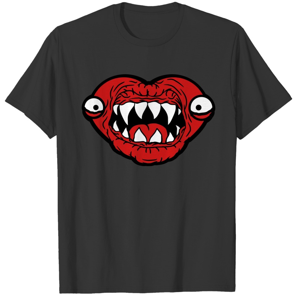 horror monster evil halloween creepy eat face hear T-shirt