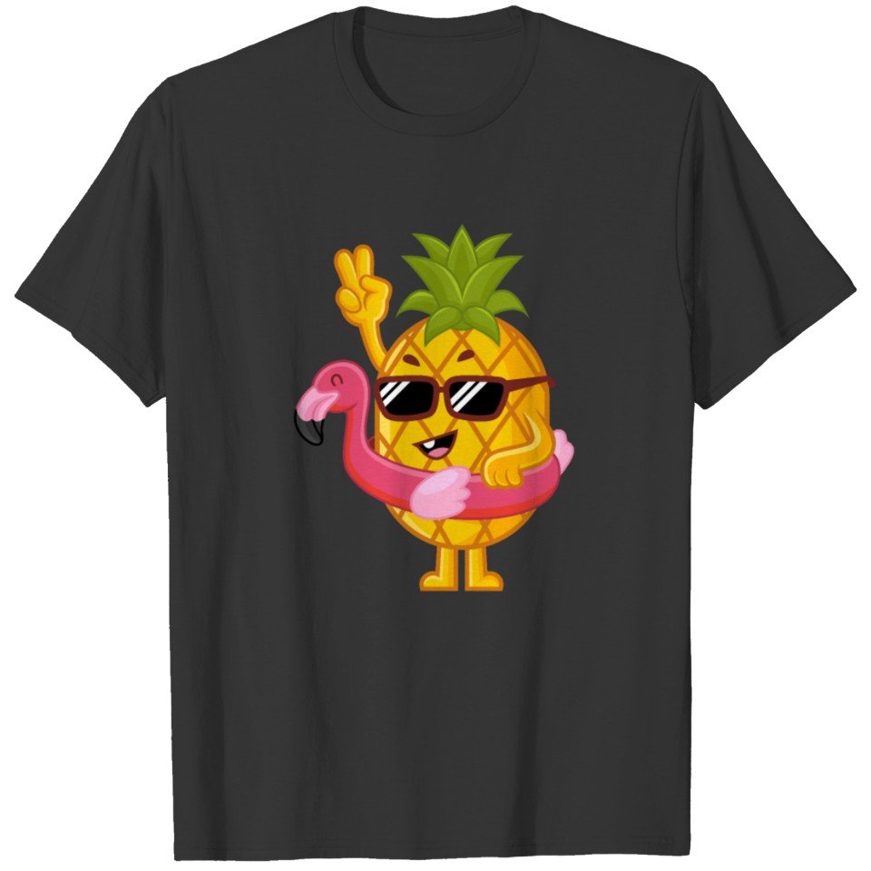 Pineapple in a Flamingo Float | Pink | School T Shirts