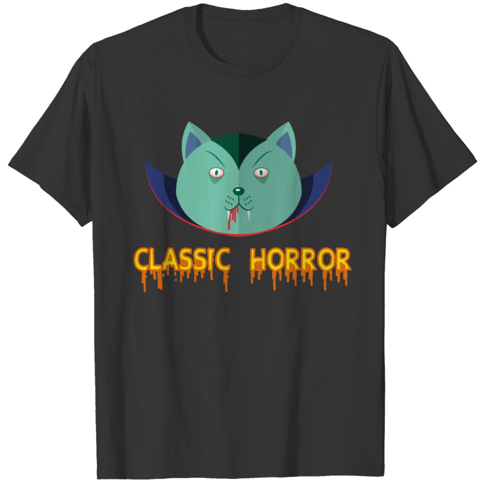Catula Classic Horror Vampire Cat Halloween T-shirt